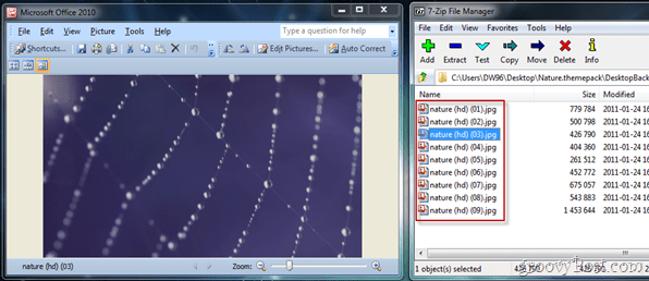 extrahera tapeter från temafilen Windows 7