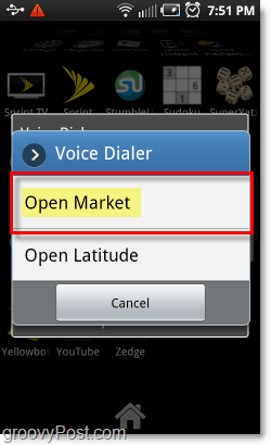 Öppna Android-appmarknaden med röst på Android-telefoner