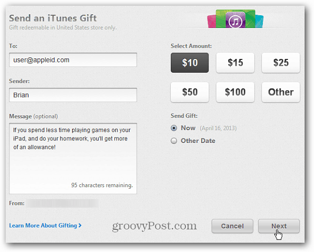 Hur man skickar virtuella iTunes-presentkort från iTunes eller iOS-enheter
