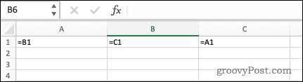 En indirekt cirkulär referens i Excel