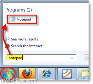 Windows 7-skärmdump - öppen anteckningsblock