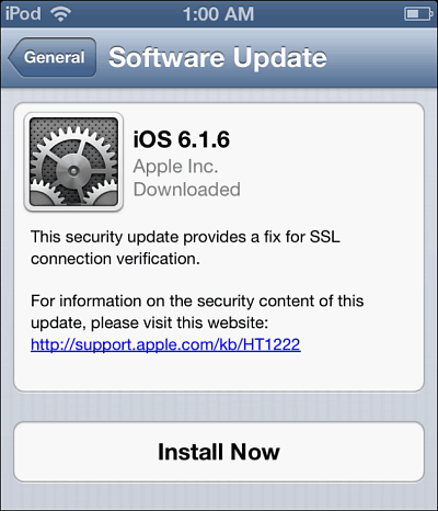 iOS 6-uppdatering