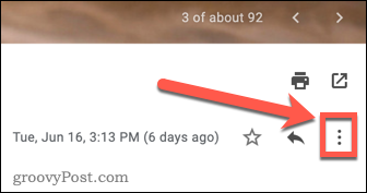 Menyikon med tre punkter i Gmail