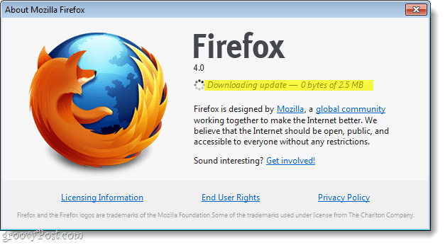 Firefox 4 nedladdningsuppdatering