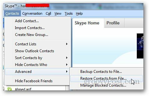 Återställ Skype 1