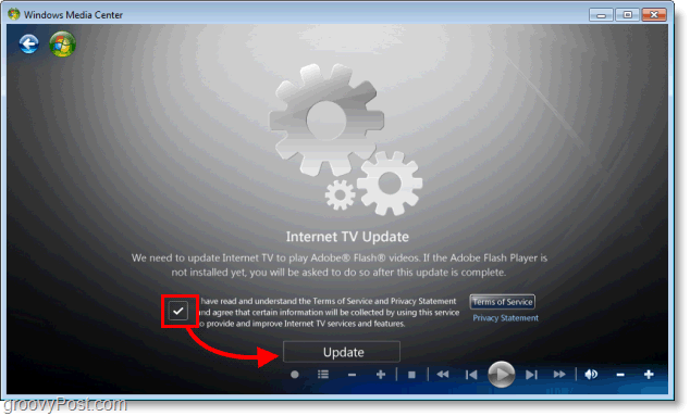 Windows 7 Media Center - installera internet-tv-uppdatering