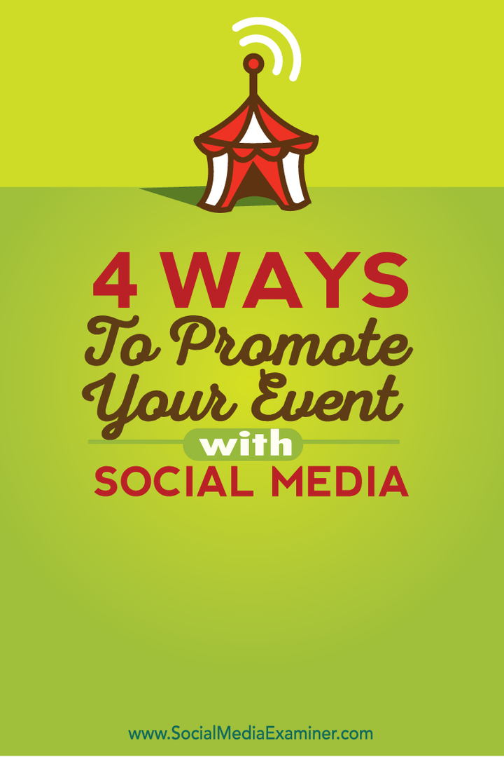 4 sätt att marknadsföra ditt evenemang med sociala medier: Social Media Examiner