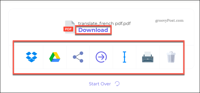 Ladda ner en översatt PDF-fil med DeftPDF