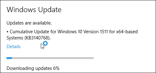 Kumulativ uppdatering av Windows 10 KB3140768