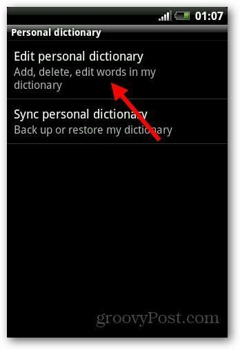 Lägg till ordbok Android 5