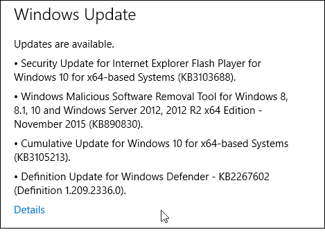 Windows 10-uppdatering KB3105213