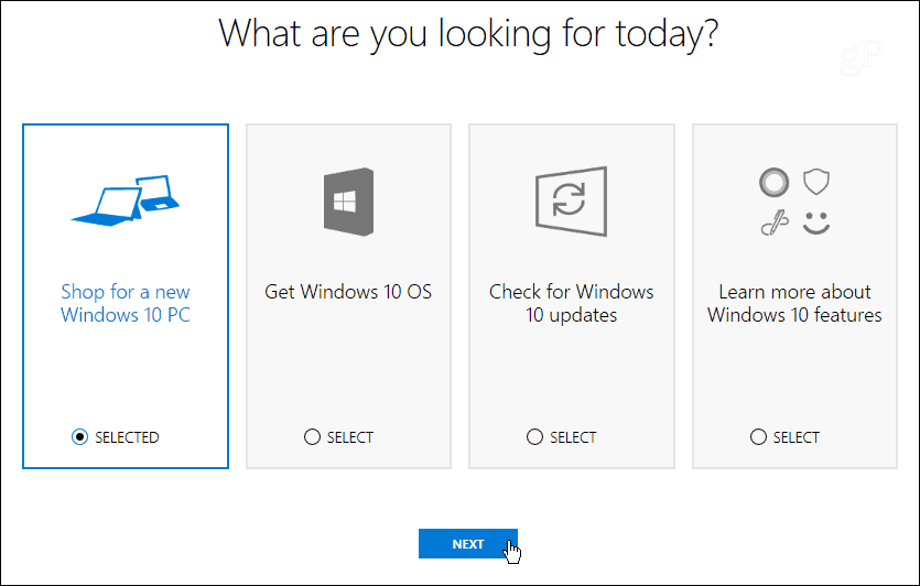 windows hjälper till att välja