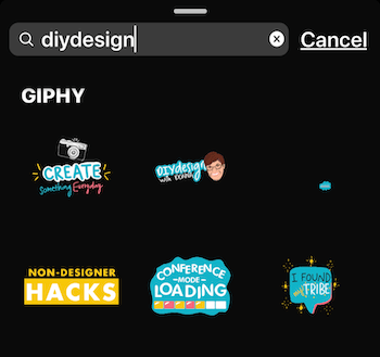 gifs från sökning efter DIY-design på Instagram Stories