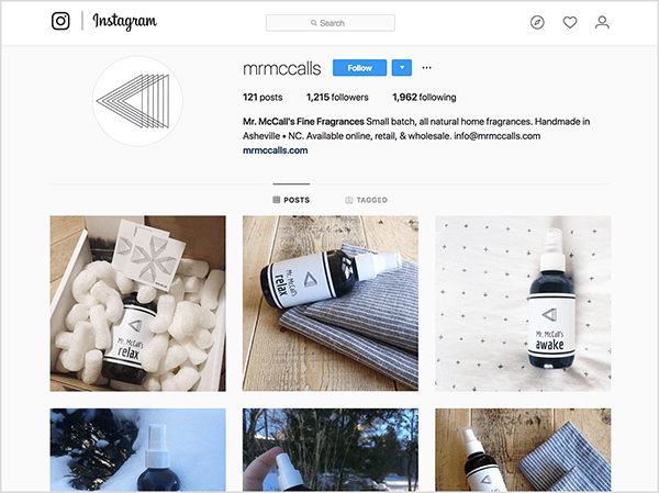 Tyler J. McCall hade en Instagram-profil för en produkt han brukade sälja, Mr. McCalls Fine Fragrances.