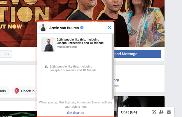 Exempel på Facebook Messenger-chattfönster.