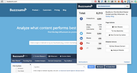 buzzsumo google chrome förlängning för antal Twitter-andelar