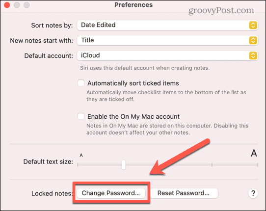 mac ändra lösenord
