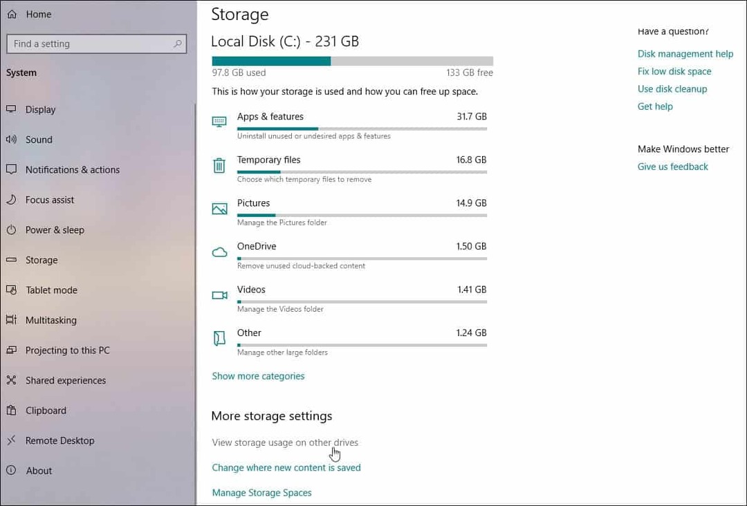 Hur du ser alla anslutna lagringsenheter i Windows 10 1903 maj 2019 uppdatering