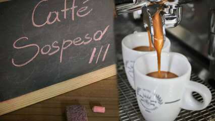 Vad betyder hängande kaffe? Caffé Sospeso: den napolitanska traditionen med hängande kaffe