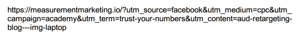 Separera varje UTM-parameter med ett ampersand.