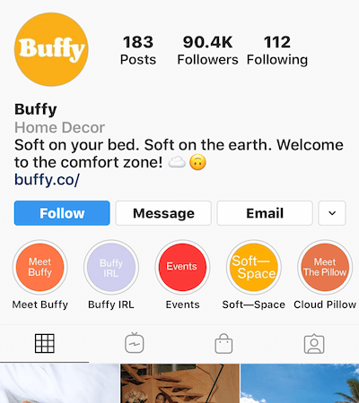 Instagram lyfter fram album på Buffy-profilen