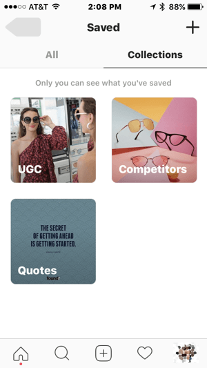 Skapa samlingar som hjälper dig att effektivisera marknadsföringsuppgifter på Instagram.