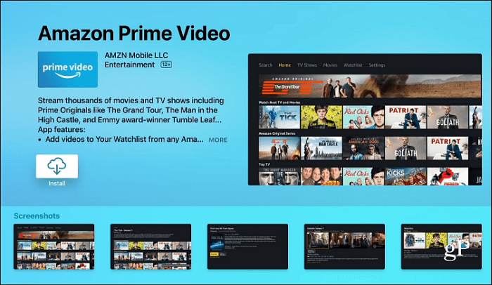 Installera Amazon Prime Video Apple TV