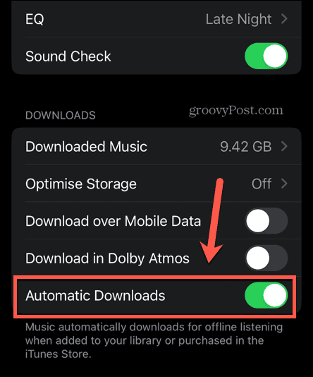 Apple Music automatiska nedladdningar på