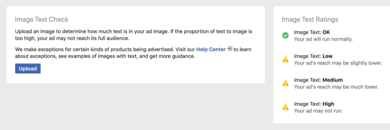 Facebook Image Text Check-verktyg
