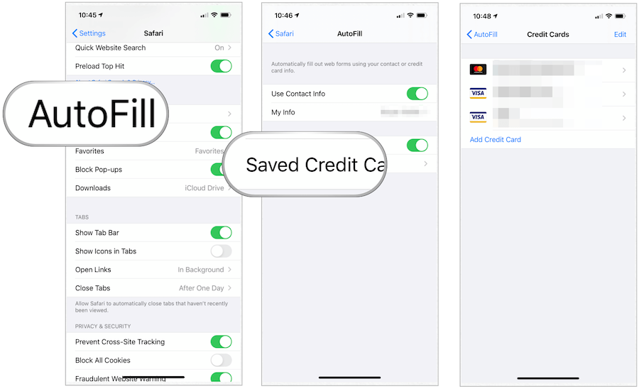 iOS-kreditkort