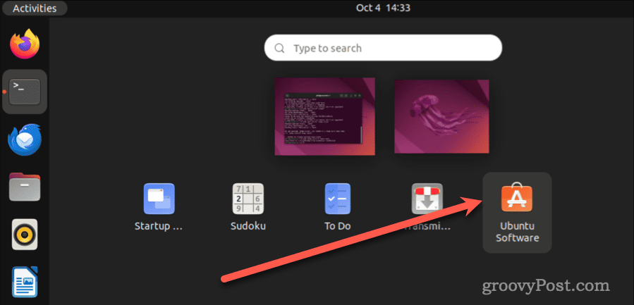 Klicka på Ubuntu Software