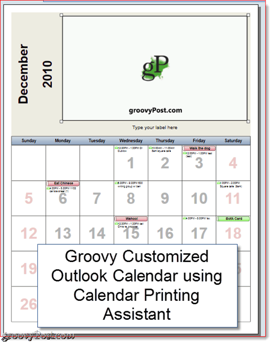 Assistent för kalenderutskrift Outlook 2010