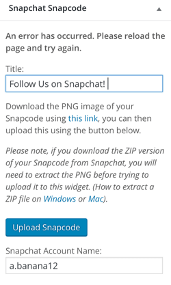 snapchat-plugin för snapkod-widget