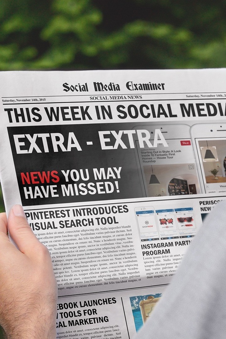 Pinterest lanserar visuell sökning: Denna vecka i sociala medier: Social Media Examiner