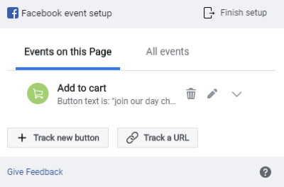 Använd Facebook Event Setup Tool, steg 8, förhandsgranska din händelsesspårning i fönstret Facebook Event Setup