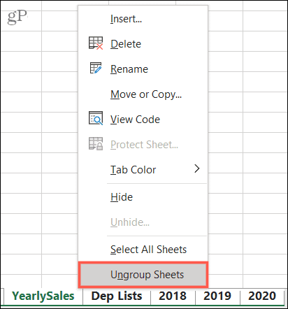 Uppdela ark i Excel