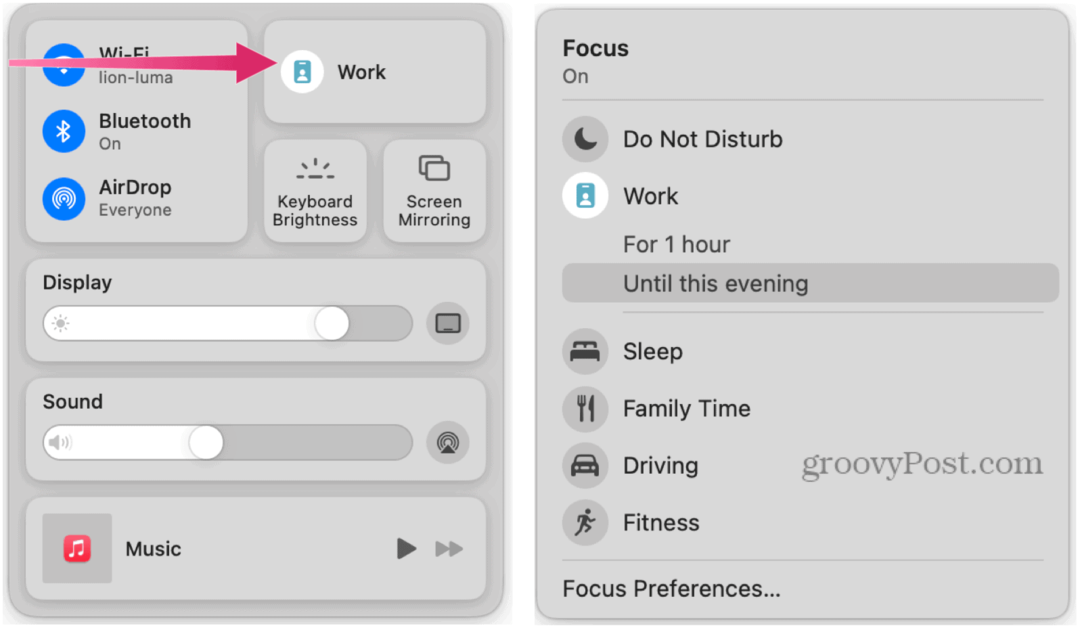 Hur man använder Apple Focus på Mac för bättre koncentration
