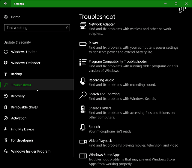 Windows 10-skapare uppdaterar funktionsfokus: felsökare