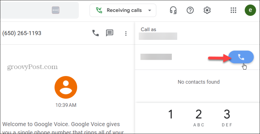 ringa samtal Google Voice