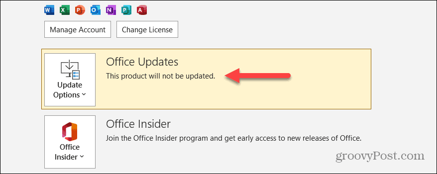 Inaktivera Microsoft Office-uppdateringar 