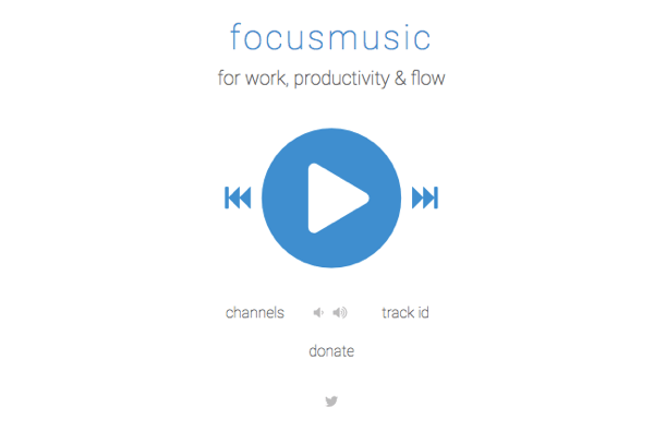 Få musik för att fokusera på FocusMusic.fm.