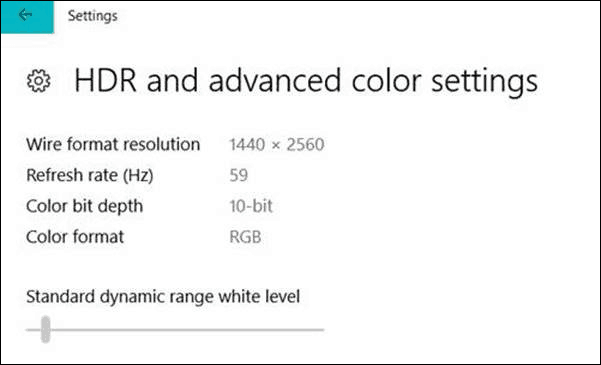 HDR-färginställningar