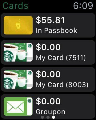 Starbucks-kort - Apple-klocka