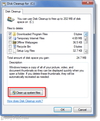 rensa upp systmefiler i Windows 7