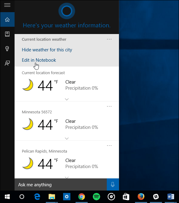 Tips för Windows 10: Gör Cortana Show Weather för flera städer