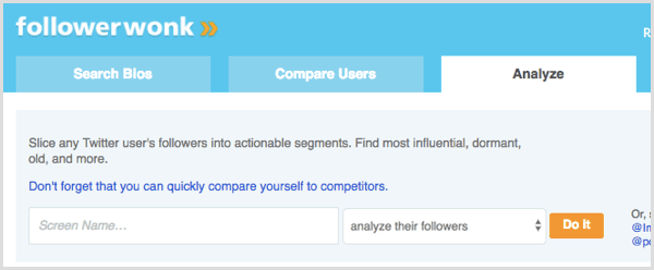 FollowerWonk söker för att analysera anhängare av Twitter-användare